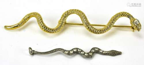 Vintage Snake Jewelry - Necklace Pendant & Brooch
