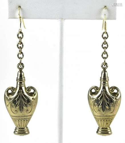 Vintage Sterling Greco Roman Style Urn Earrings