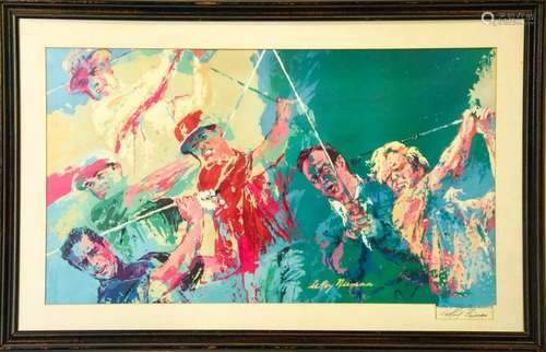 Leroy Neiman Signed Lithograph Golf Subject