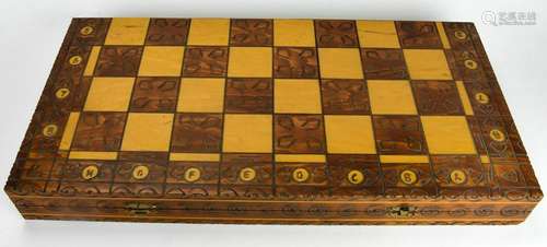 Vintage Mid Century Hand Carved Chess Set