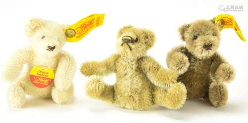 Three Vintage Steiff Miniature Mohair Teddy Bears