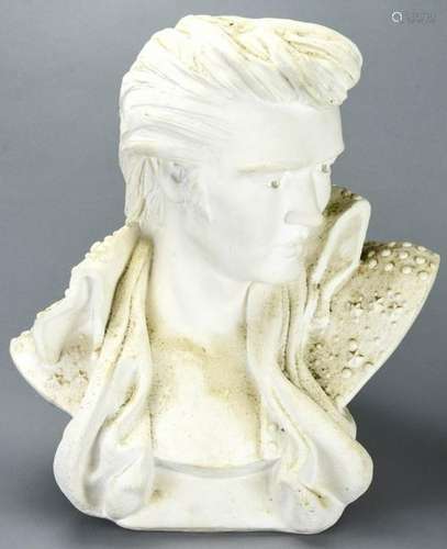 Retro Vintage Elvis Presley Plaster Sculpture Bust