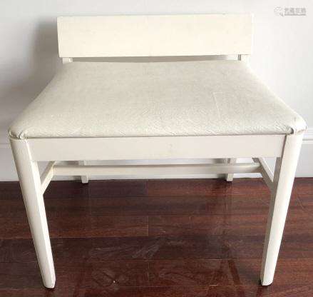 Contemporary White Upholstered Seat Bench