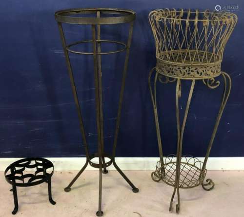 3 Wrought Metal Potted Plant Stands