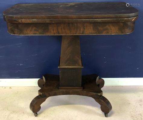 Antique Burled Wood Pedestal Turn Top Table