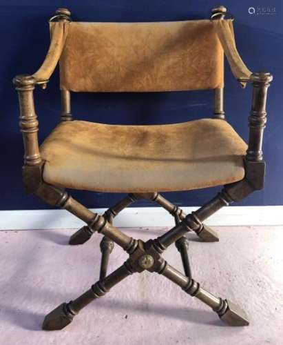 Drexel Faux Bamboo Leather Upholstered Chair