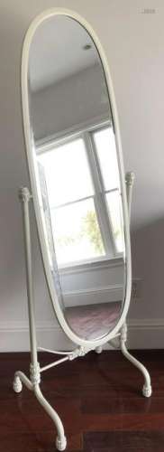 Shabby Chic Cast Metal Full Length Mirror on Stand