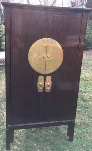 20th Century Chinese Hardwood Tall Cabinet