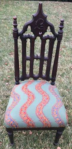 Antique Gothic Revival Style Carved Side Chair