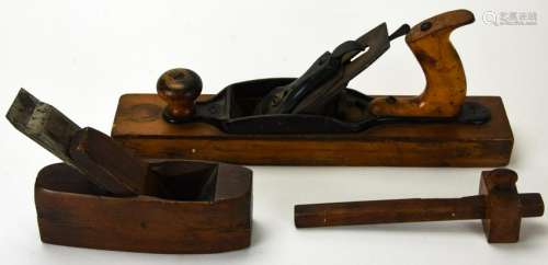 Antique Hand Carved & Forged Carpentry Tools