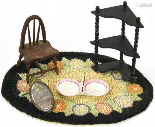 Collection of Antique Dollhouse Miniature Items