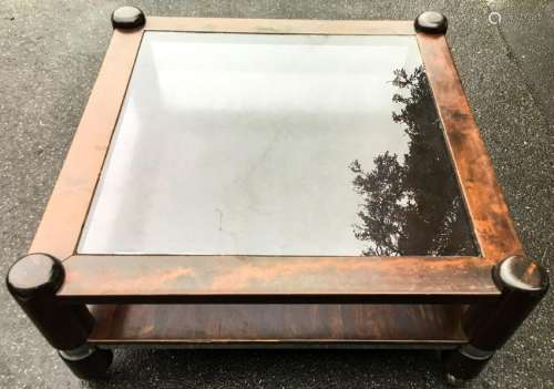 Contemporary Two Tier Glass Top Coffee Table