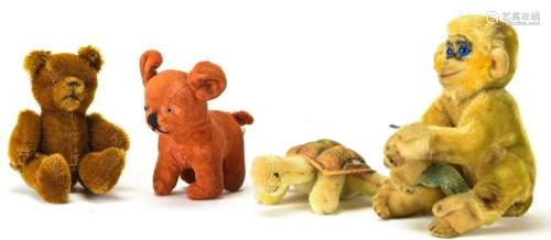 Four Vintage Toy Stuffed Animals Incld Steiff