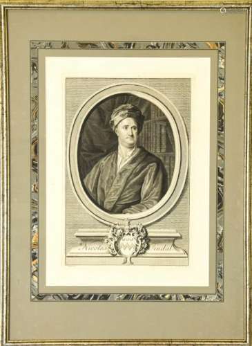 Antique 18th C Framed Engraving of Nicholas Tindal