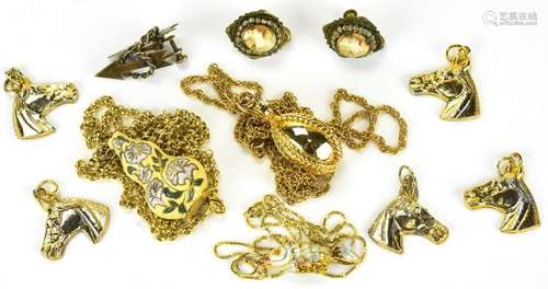 Vintage Gilt Tone Costume Jewelry Collection