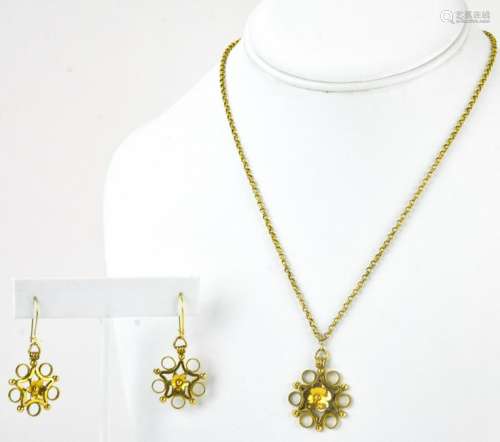 Vintage Gold Fill Jewelry Suite Necklace & Earring