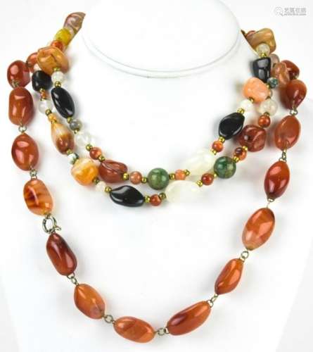 Two Necklaces - Specimen Agate & Carnelian