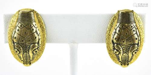 Pair of Vintage Whiting & Davis Snake Earrings