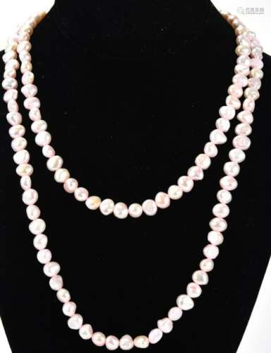 Flapper Style Baroque Pearl Necklace Strand