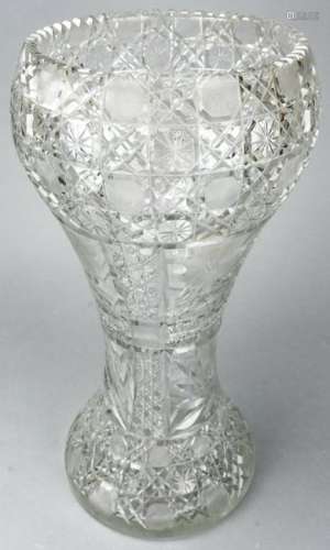 Large Antique Cut Crystal Vase