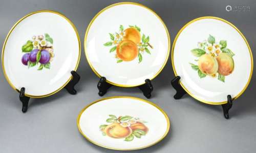 4 Wallace China Fruit Motif Lunch Plates