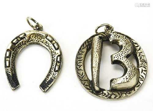 Large Scale Vintage Charms Lucky 13 & Horseshoe