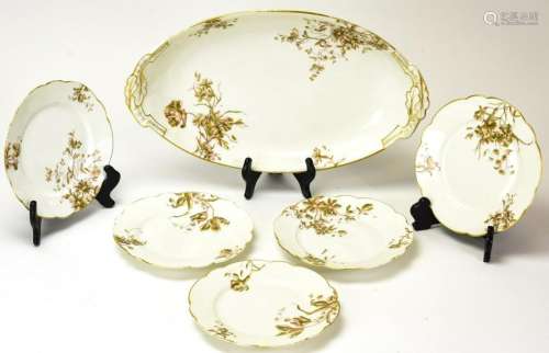 BDL Limoges Platter and 5 Matching Plates