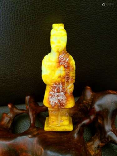 A Guanyin Pattern Jade Statue