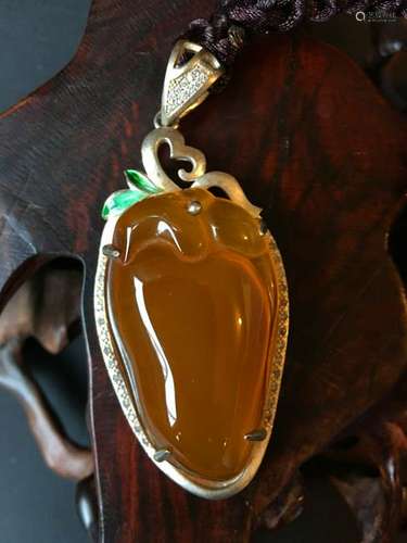 All natural Agate inlay silver pendant