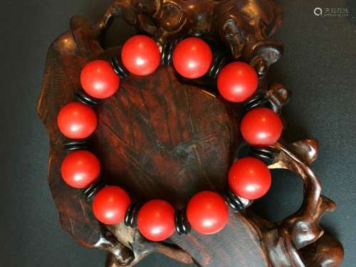 All natural Nanjiang red agate bead bracelet
