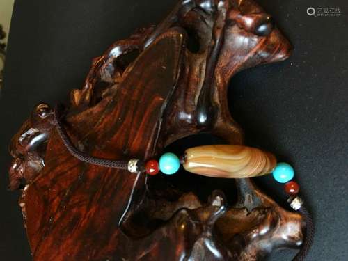 All natural Dzi Bead Pendant