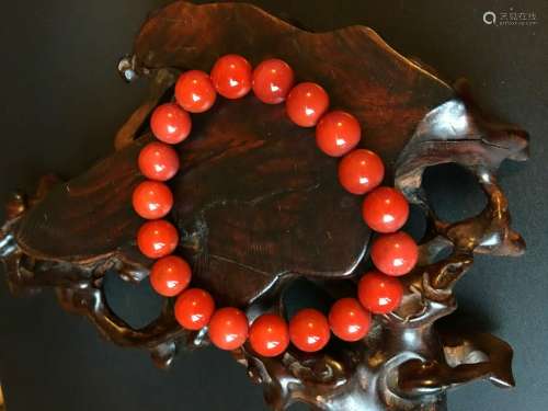 All natural Nanjiang red agate bead bracelet