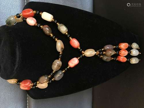 All natural Quartzose jade bead Necklace