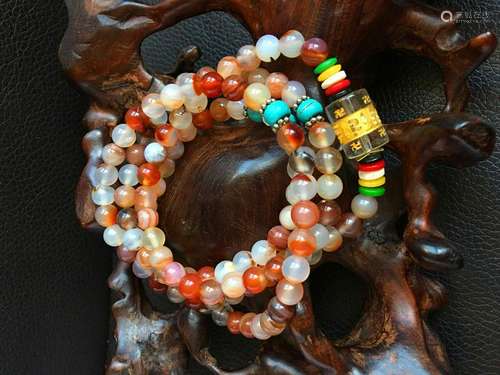 All natural Agate Bead Necklace