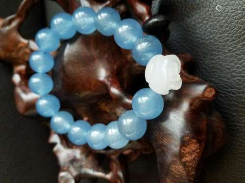 All natural Aquamarine bead bracelet