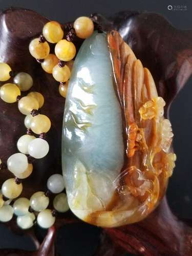 All natural coloredÂ jade Pendant