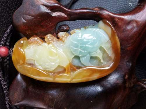 All natural coloredÂ jade Pendant