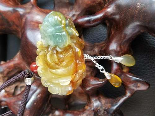 All natural coloredÂ jade Pendant