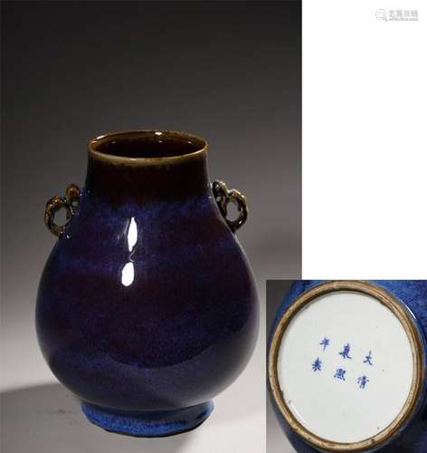 A FLAMBE GLAZED VASE/ KANGXI MARK