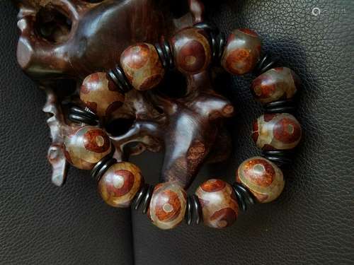 All natural Dzi Beads Bracelet