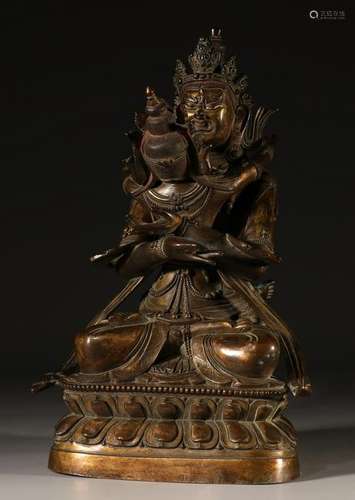 ANTIQUE GILT BRONZE FIGURE OF YAB-YUM