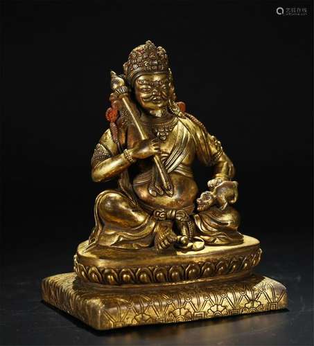 ANTIQUE GILT BRONZE BUDDHA STATUE