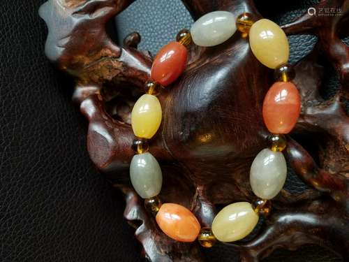 All natural Quartzose jade Bead Bracelet