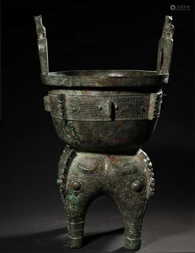 ANTIQUE BRONZE RITUAL FOOD VESSEL