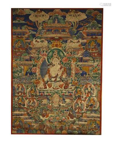 AN OLD TIBETIAN THANGKA