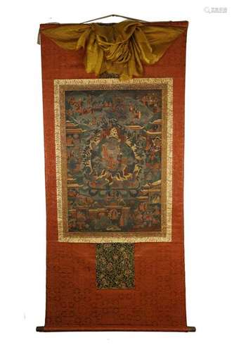 ANTIQUE HANDPAINTED THANGKA