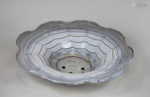 Glasschale, Kosta Boda, 20. Jh., am Boden: Boda Artist Col Uitvallien 77919, Durchm.: 28 cm, H.: 6,5