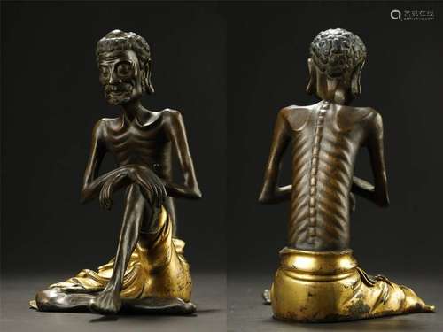 ANTIQUE GILT BRONZE BUDDHA STATUE