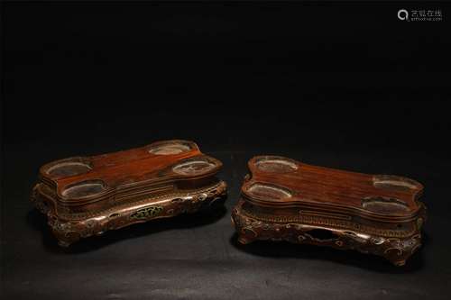 PAIR OF OLD WOODEN STANDS