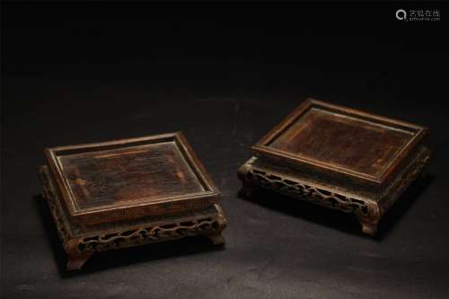 PAIR OF WOODEN STANDS